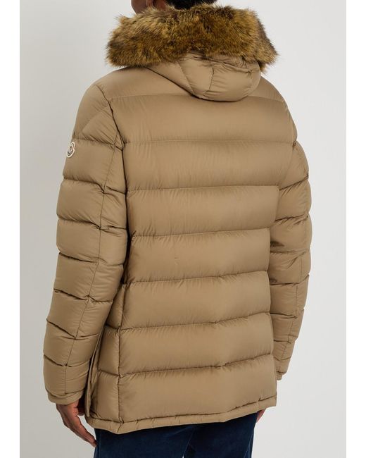 Moncler Natural Clunye Faux Fur-Trimmed Nylon Jacket for men