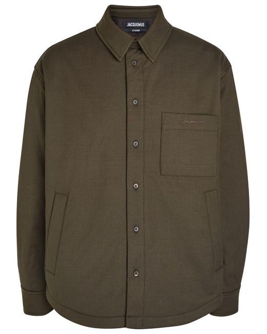 Jacquemus Green La Chemise Boulanger Quilted Stretch-Wool Jacket for men