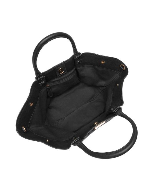 DeMellier London Black The New York Midi Grained Leather Tote