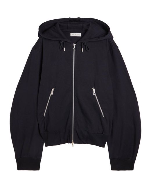 Dries Van Noten Blue Harrino Hooded Cotton Sweatshirt for men