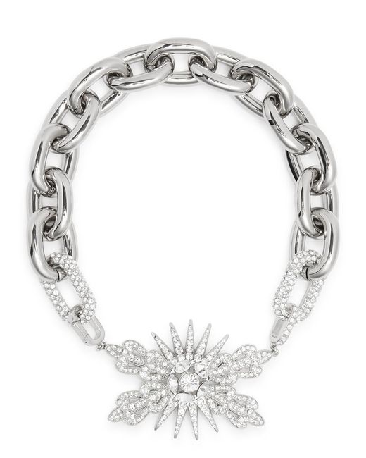 Rabanne White Xl Link Crystal-embellished Choker