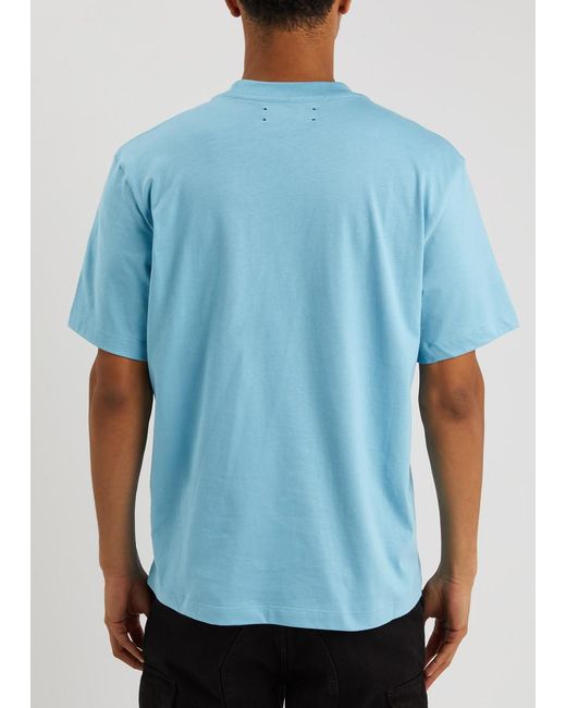 Amiri Logo-appliquéd Cotton T-shirt in Blue for Men | Lyst
