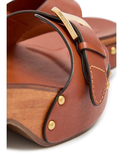 Zimmermann Brown Alight 40 Leather Platform Mules