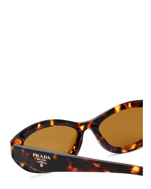 Prada Brown Oval-frame Sunglasses