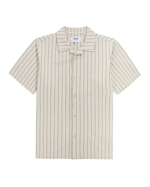 Wax London White Didcot Striped Cotton Shirt for men