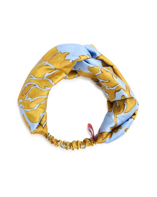LaDoubleJ Yellow Pinup Printed Satin Headband