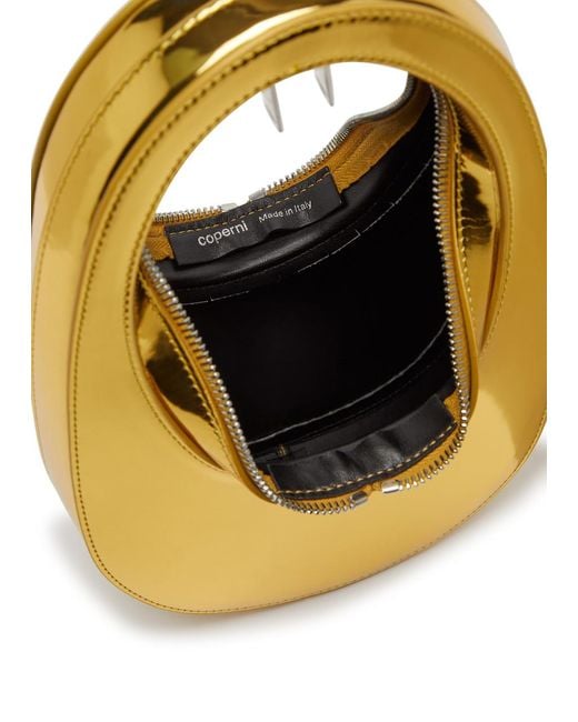 Coperni Swipe Mini Metallic Faux Leather Top Handle Bag