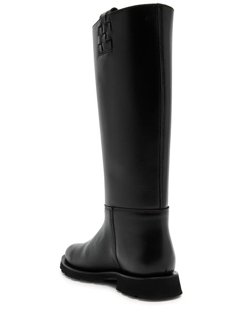 Hereu Black Anella Leather Knee-High Boots