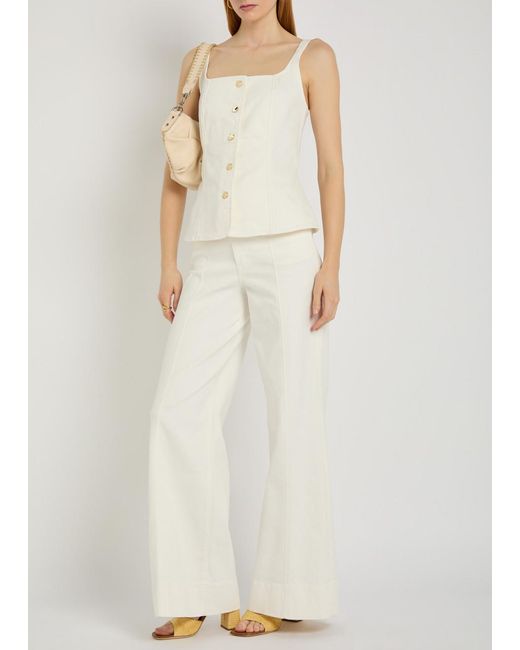 GOOD AMERICAN White Good Waist Palazzo Wide-Leg Jeans