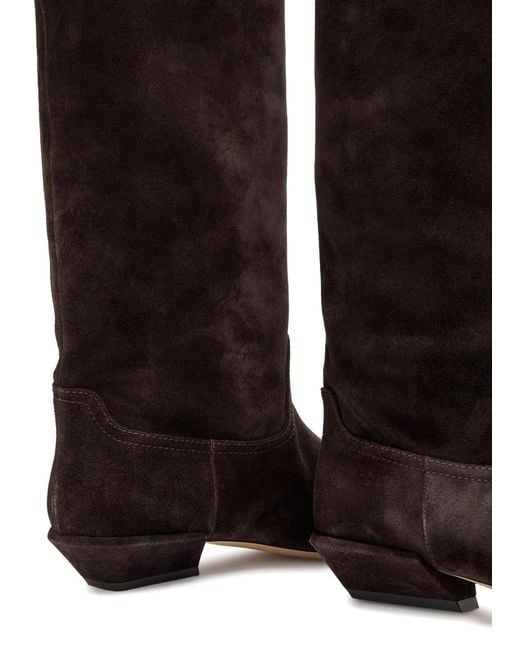 Paris Texas Black Bettina 25 Suede Knee-High Boots