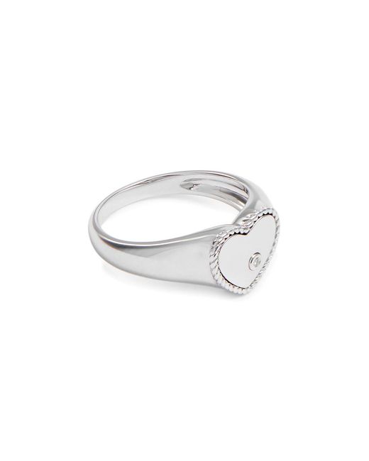 Yvonne Léon Baby Chevaliere 9kt White Gold Pinky Ring