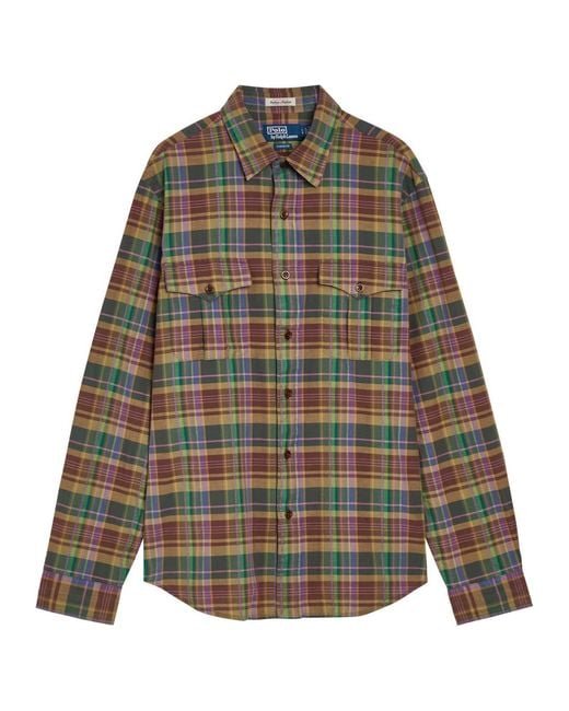 Polo Ralph Lauren Brown Plaid Cotton Shirt for men