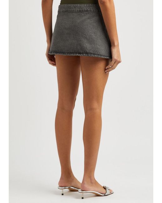 GIMAGUAS Black Diana Denim Mini Skirt