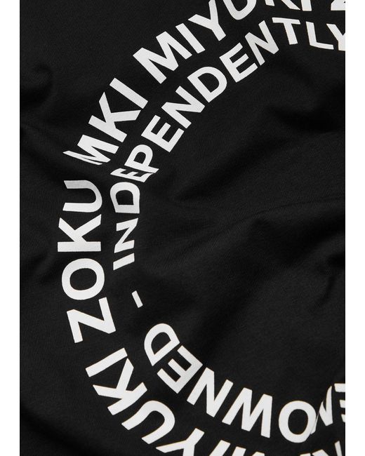 MKI Miyuki-Zoku Black Circle Logo-print Cotton Top for men