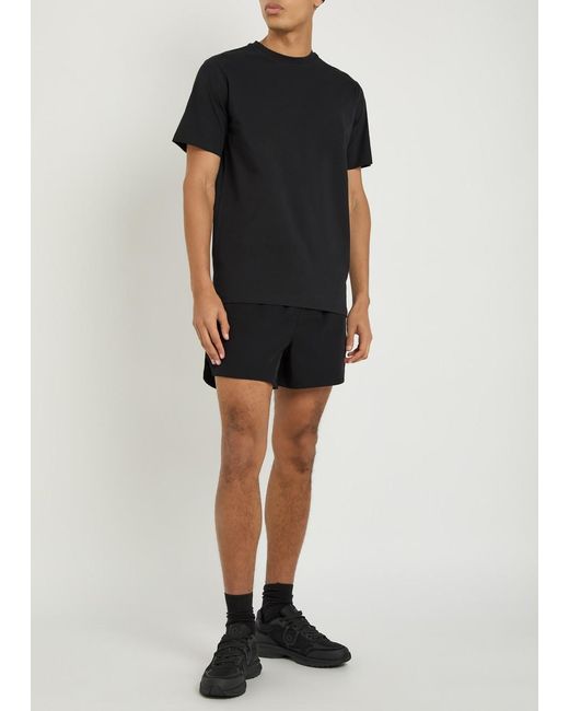 Now You Live Black Arensby Logo-Embroidered Cotton T-Shirt for men