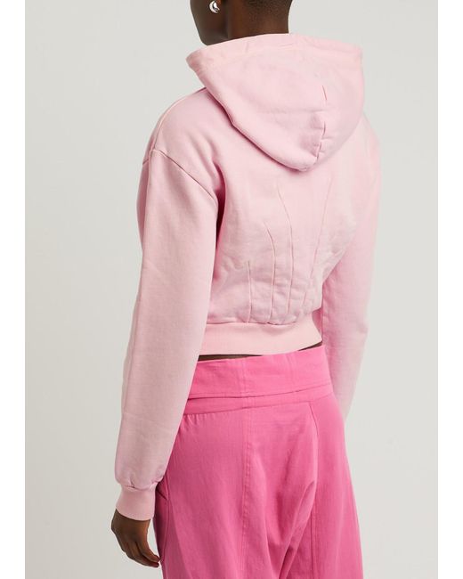 GIMAGUAS Pink Logo Hooded Cotton Sweatshirt