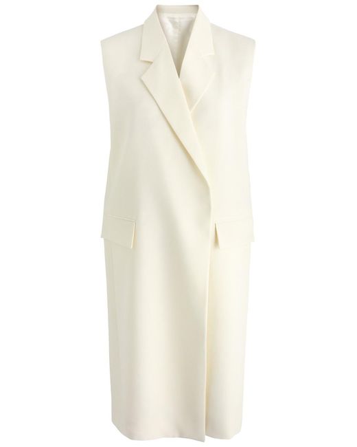 Totême  White Toteme Sleeveless Woven Coat