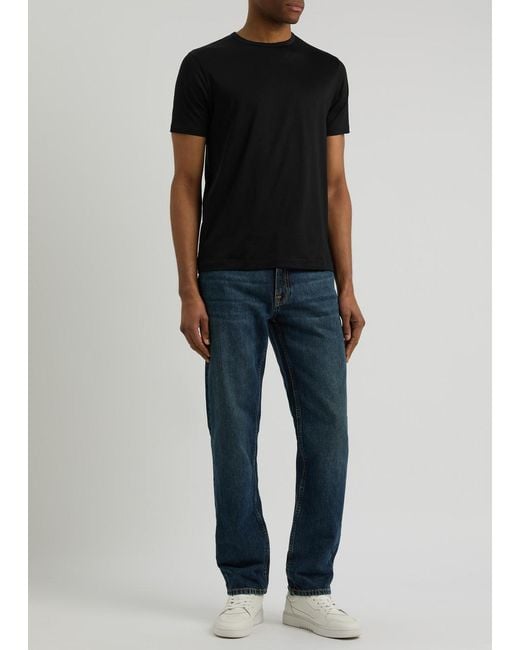 Sunspel Black Cotton T-Shirt for men