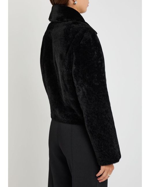 Joseph Black Alloway Reversible Shearling And Leather Jacket