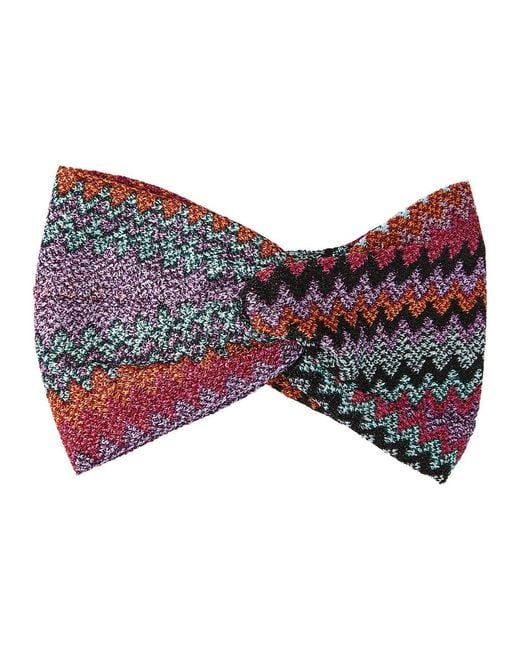 Missoni Red Zigzag-intarsia Metallic-knit Headband