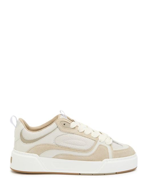 Cleens White Essential Skate Panelled Sneakers for men