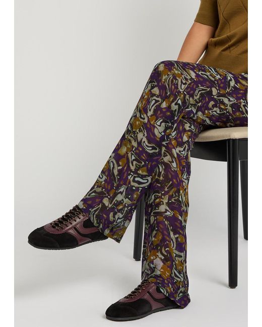Dries Van Noten Brown Dustin Panelled Suede Sneakers