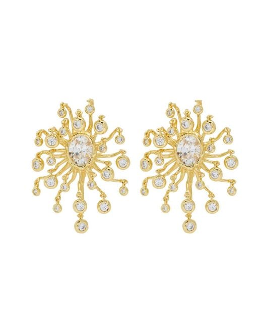 Alexis Metallic Asterales 14Kt-Plated Clip-On Earrings