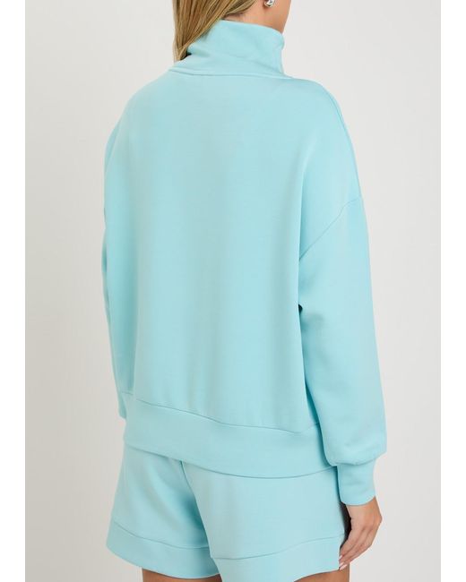 Varley Blue Hawley Half-Zip Stretch-Jersey Sweatshirt