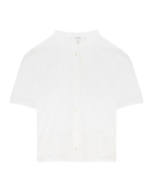 FRAME White Broderie Anglaise Cotton Shirt