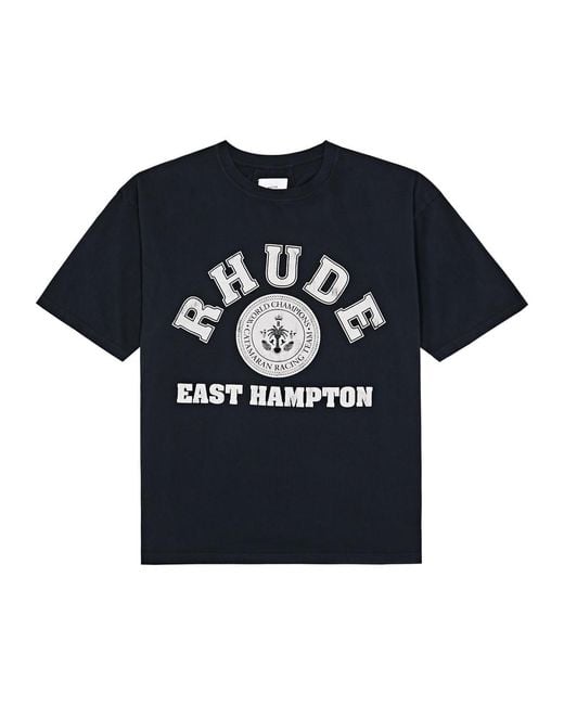 Rhude Blue Hampton Catamaran Cotton T-Shirt for men