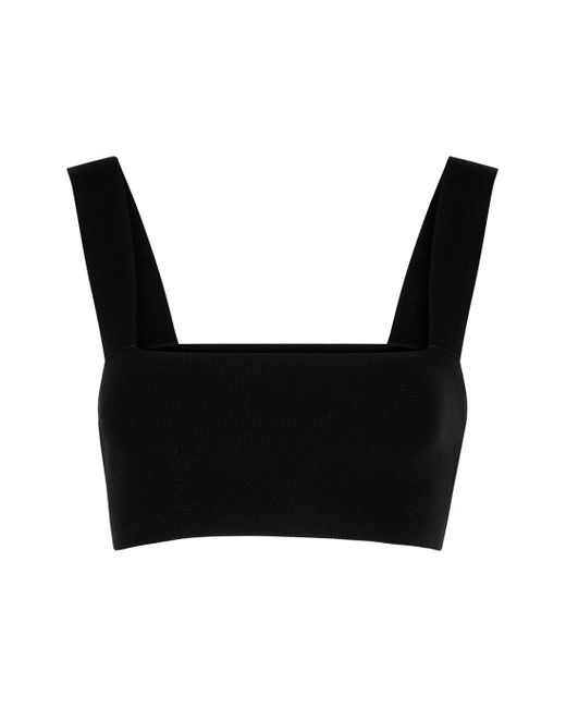 Victoria Beckham Synthetic Vb Body Black Stretch-knit Bra Top | Lyst