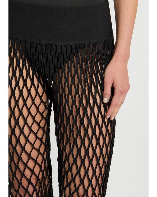 Alaïa Black Open-Knit Stretch-Jersey Trousers