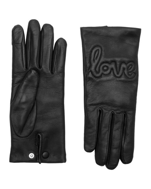 Agnelle Black Moor Love Leather Gloves