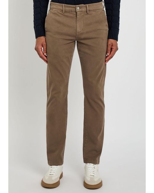 7 For All Mankind Natural Slimmy Chino Cotton-Blend Trousers for men