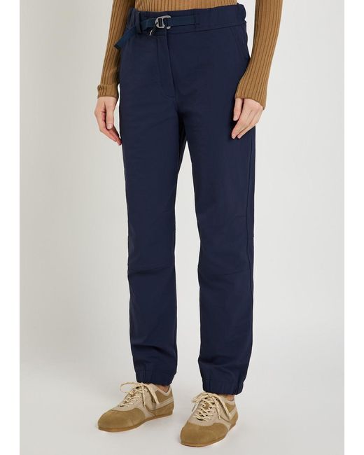 Moncler Blue Logo-Appliquéd Stretch-Polyamide Trousers