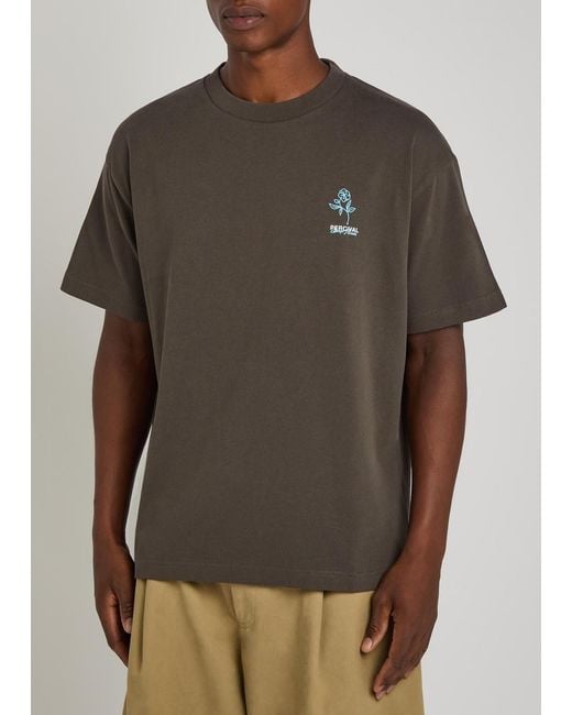 Percival Green Printed Cotton T-Shirt for men