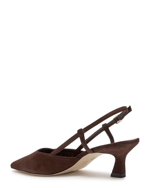 Stuart Weitzman Brown Vinnie 50 Suede Slingback Pumps