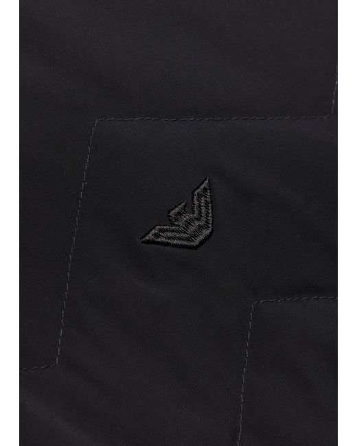 Emporio Armani Black Water-Repellent Padded Stretch-Nylon Jacket for men