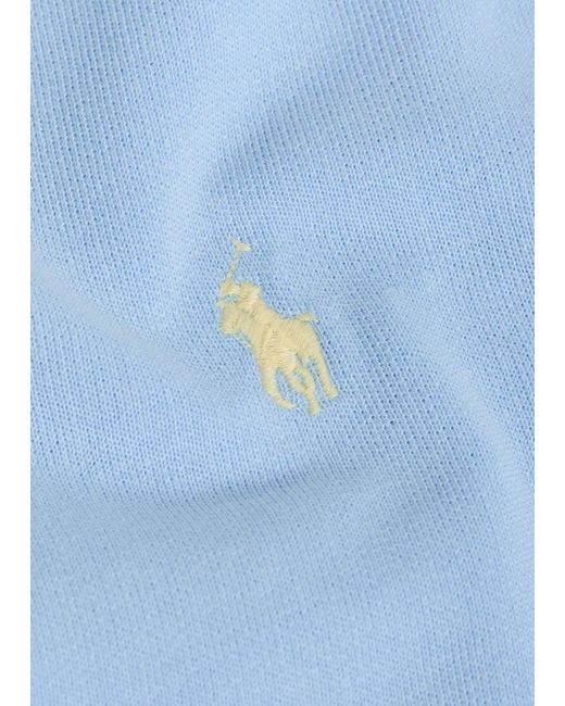 Polo Ralph Lauren Blue Logo-Embroidered Cotton-Blend Polo Sweatshirt