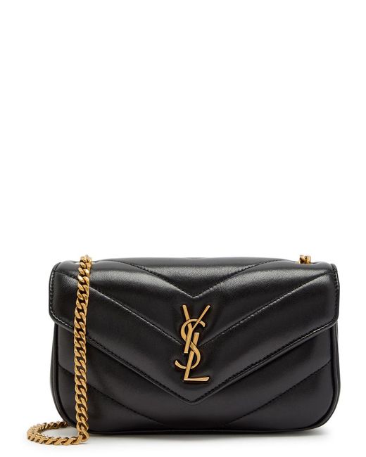 Saint Laurent Black Loulou Mini Quilted Leather Shoulder Bag