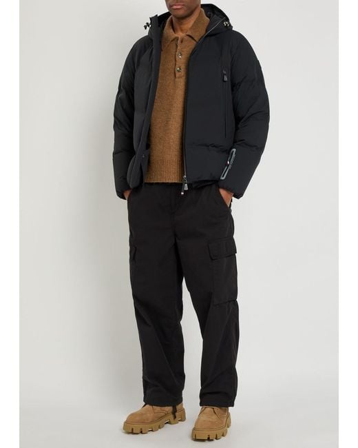 Moncler Blue Angren Hooded Padded Quilted Shell Ski Jacket for men