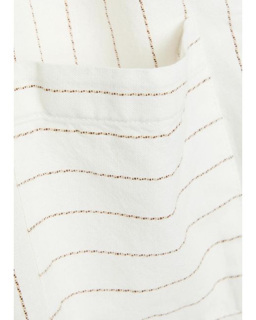 CHE White Franklin Striped Cotton And Linen-Blend Shirt for men