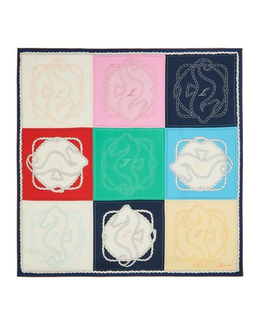 Jacquemus Blue Le Grand Foulard Hippocampe Printed Silk Scarf