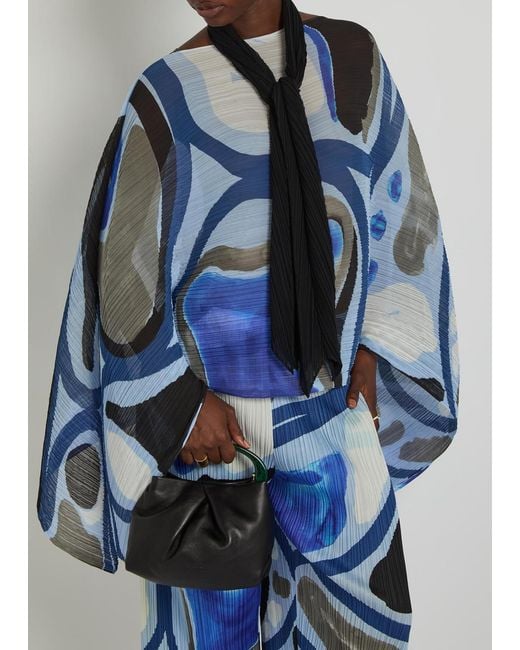 Pleats Please Issey Miyake Black Pleated Woven Scarf