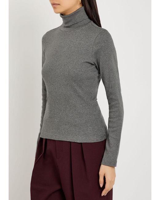 Flore Flore Gray Dinah Turtleneck Cotton Top