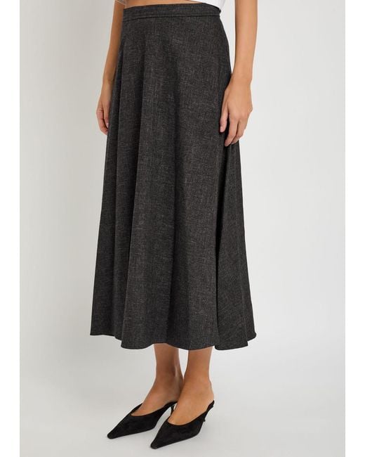 Vince Black Woven Midi Skirt