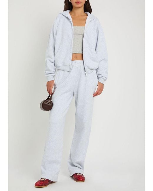 Skims White Cotton-Blend Straight-Leg Sweatpants