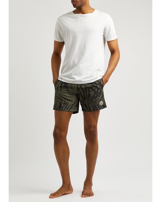 Moncler Gray Printed Shell Swim Shorts for men