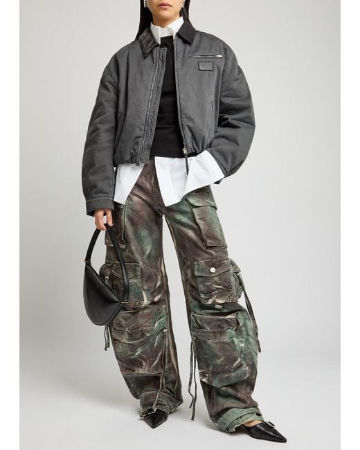 Acne Gray Okra Padded Twill Bomber Jacket