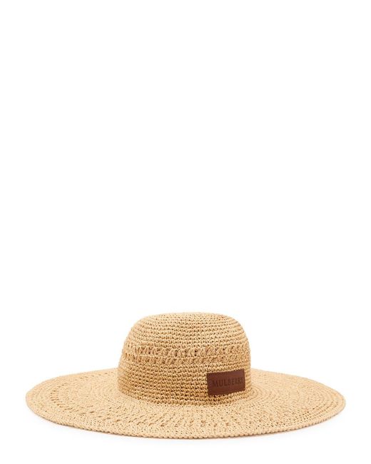 Mulberry White Logo Crochet Straw Hat